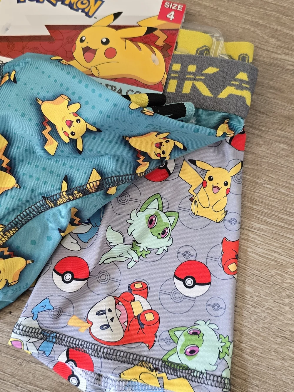 Boys' Pikachu Blue Athletic Boxer Briefs - Size 4